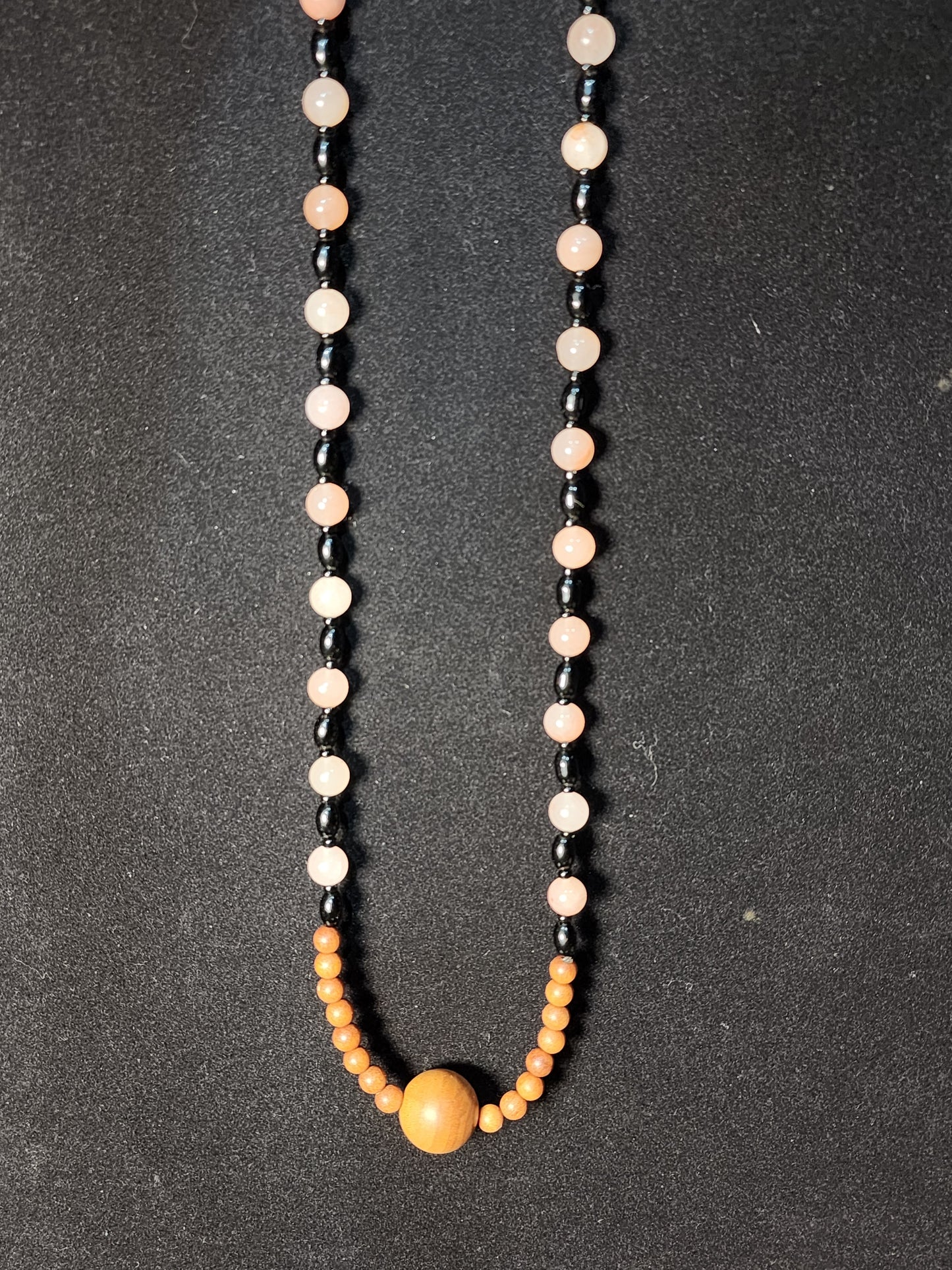 Golden Jade and Sandalwood Necklace