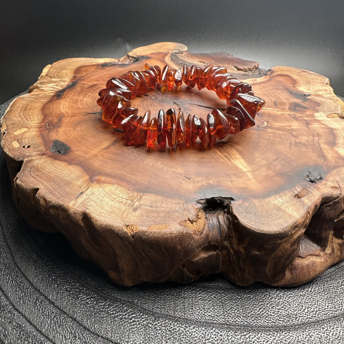 Blood Amber Rough-Cut Bracelet