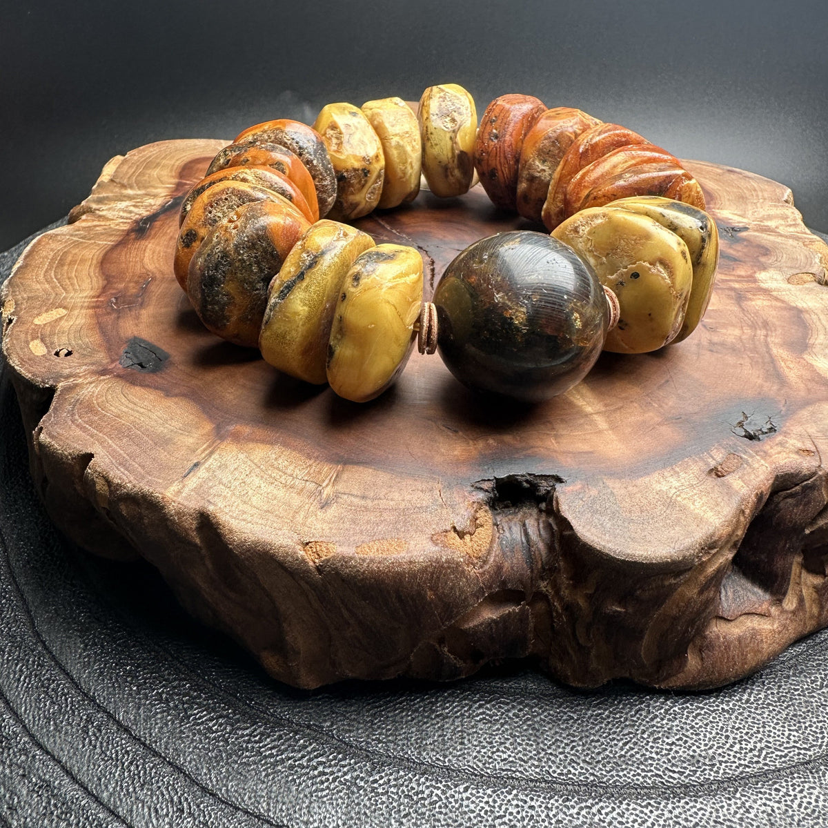 Earth & Ember Raw Amber Statement Bracelet
