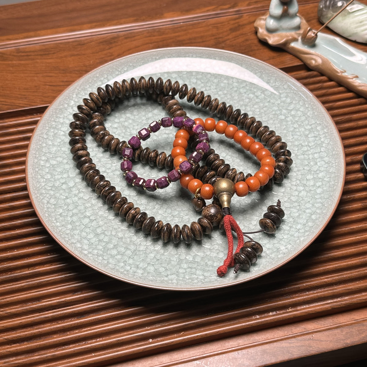 The Riverstone Agar Wood Disc Mala