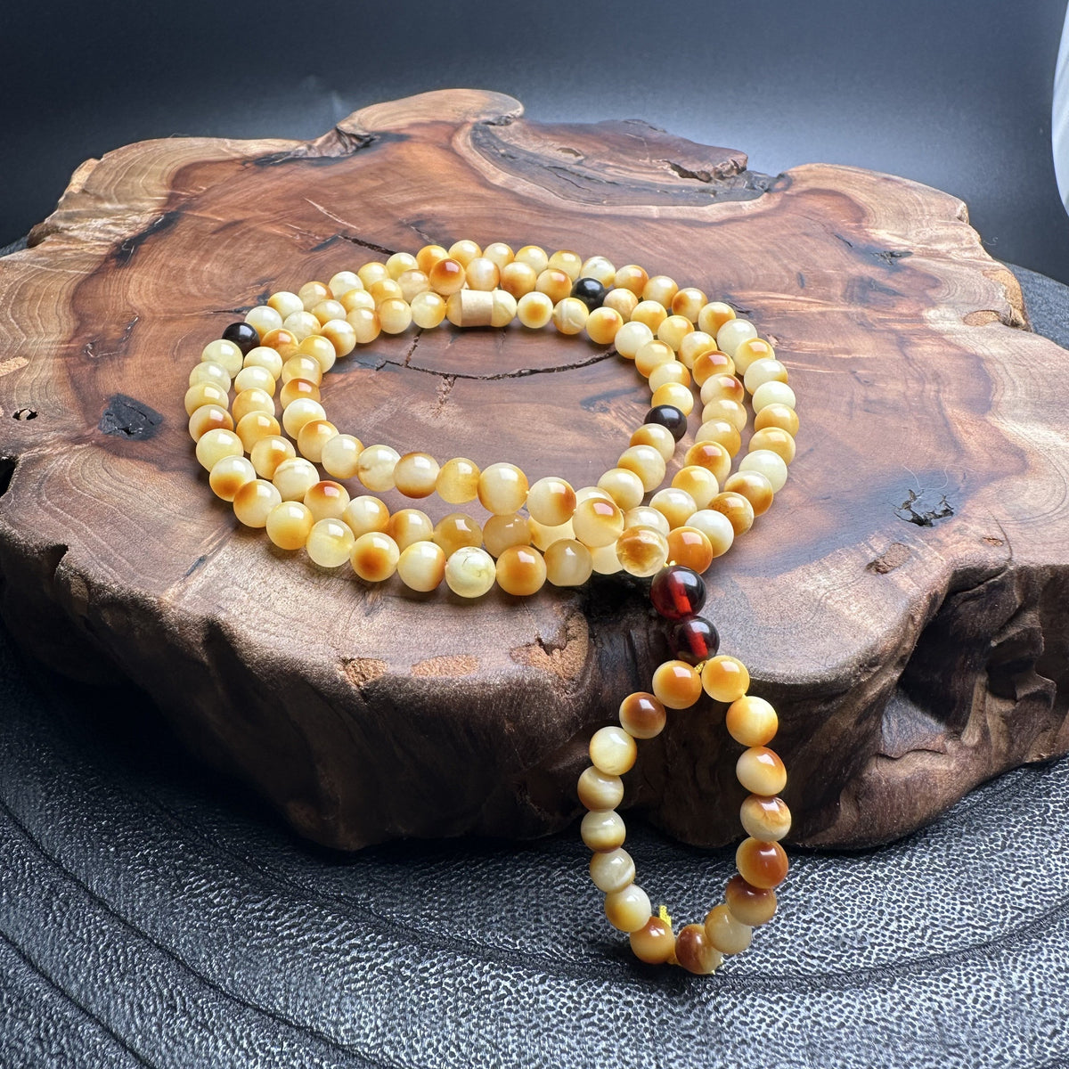 Warm-Milk Beeswax Amber Mala