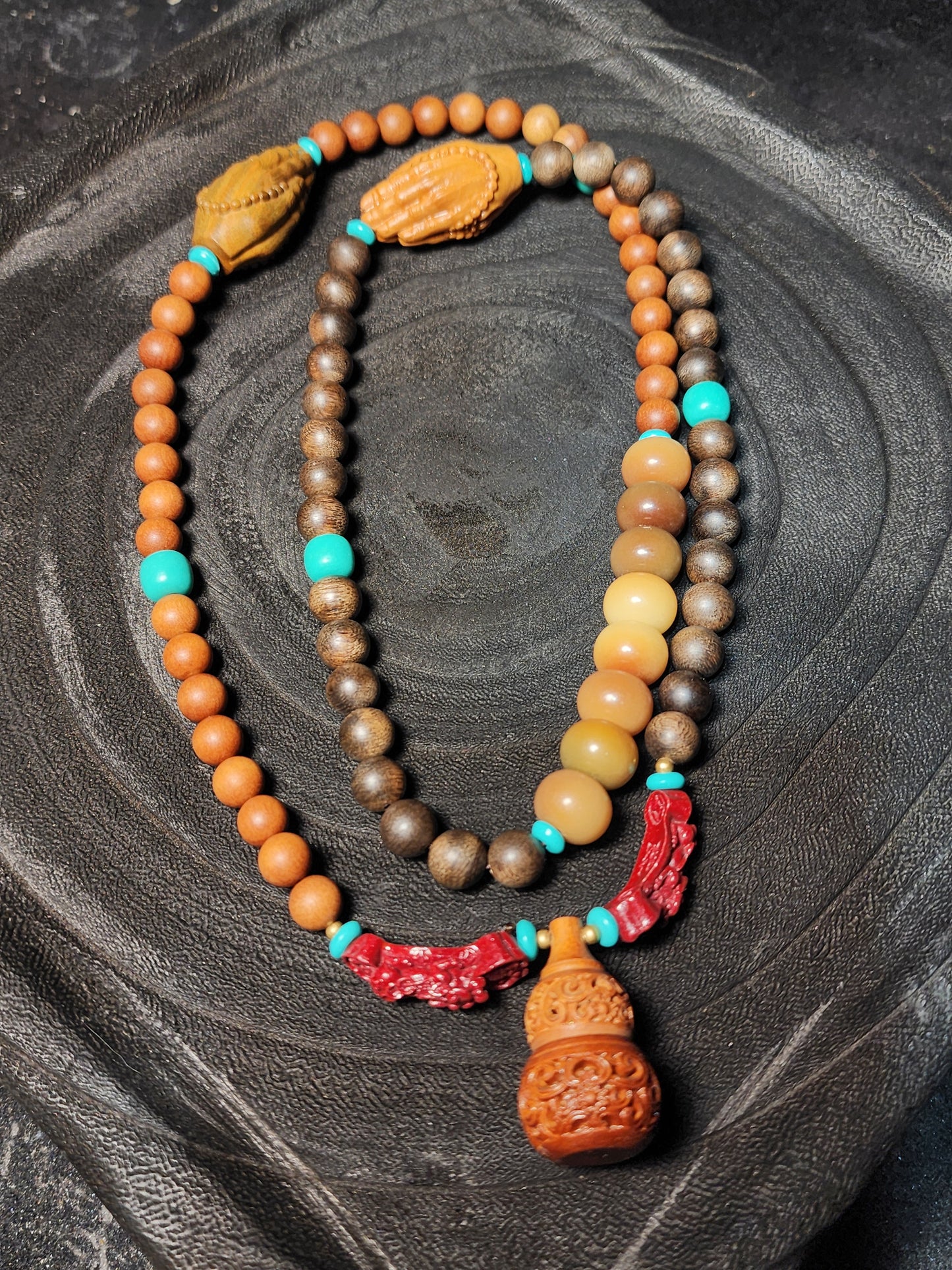 Agar Wood & Sandalwood Prayer Necklace