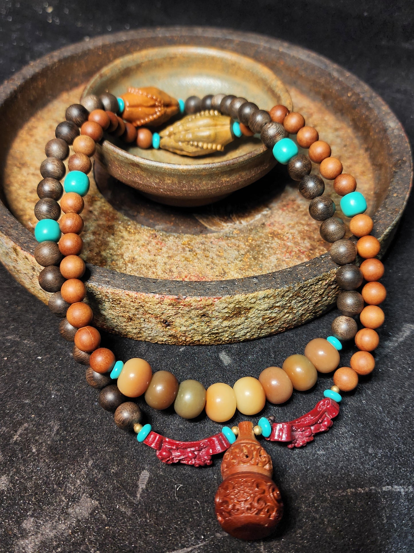 Agar Wood & Sandalwood Prayer Necklace