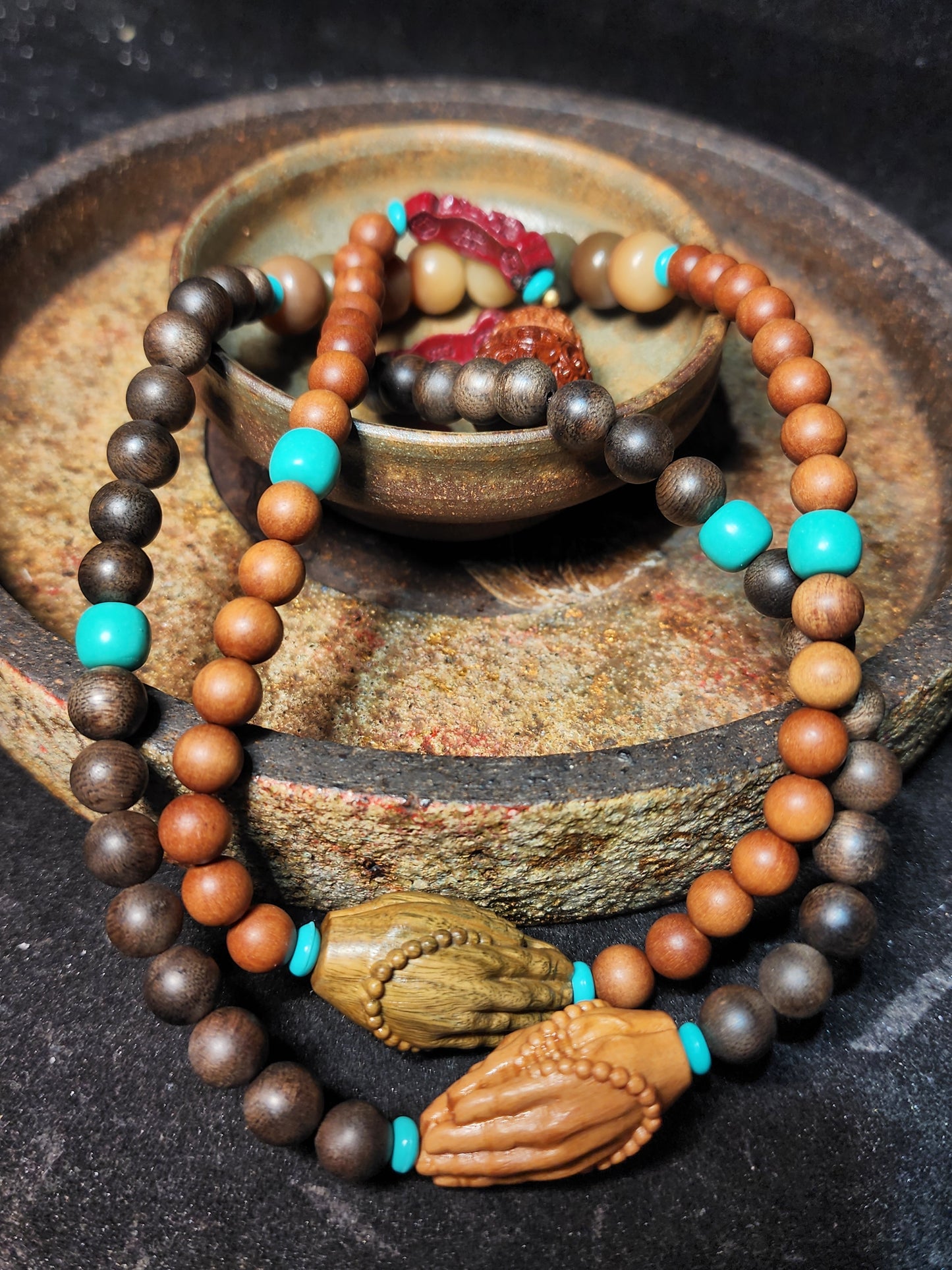 Agar Wood & Sandalwood Prayer Necklace