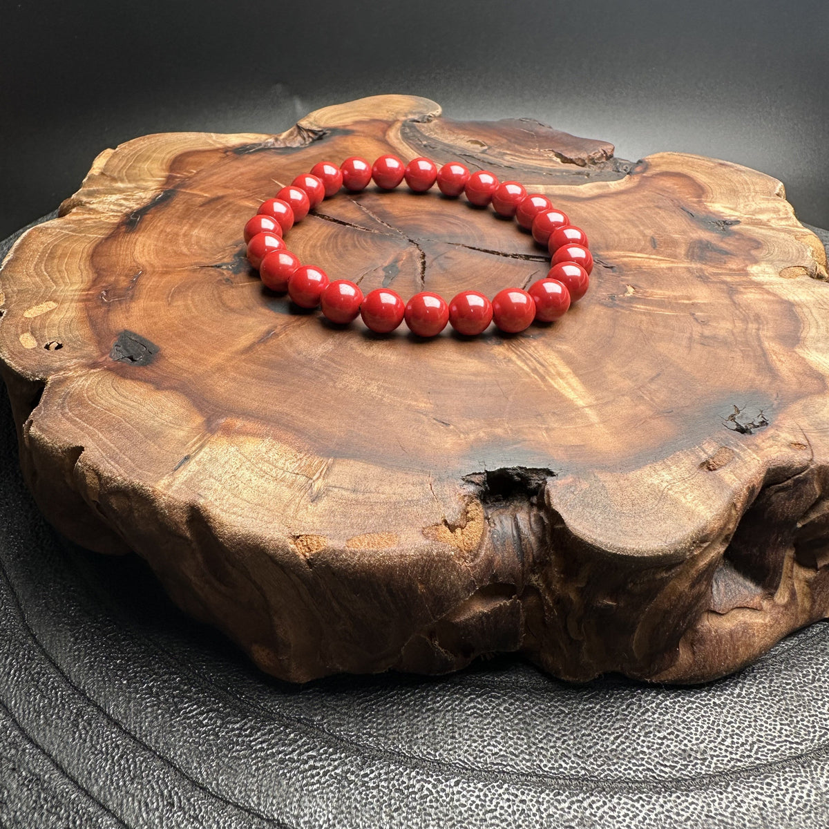 Cinnabar Bead Bracelet