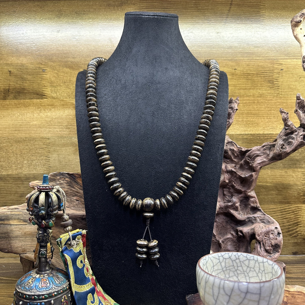 The Riverstone Agar Wood Disc Mala