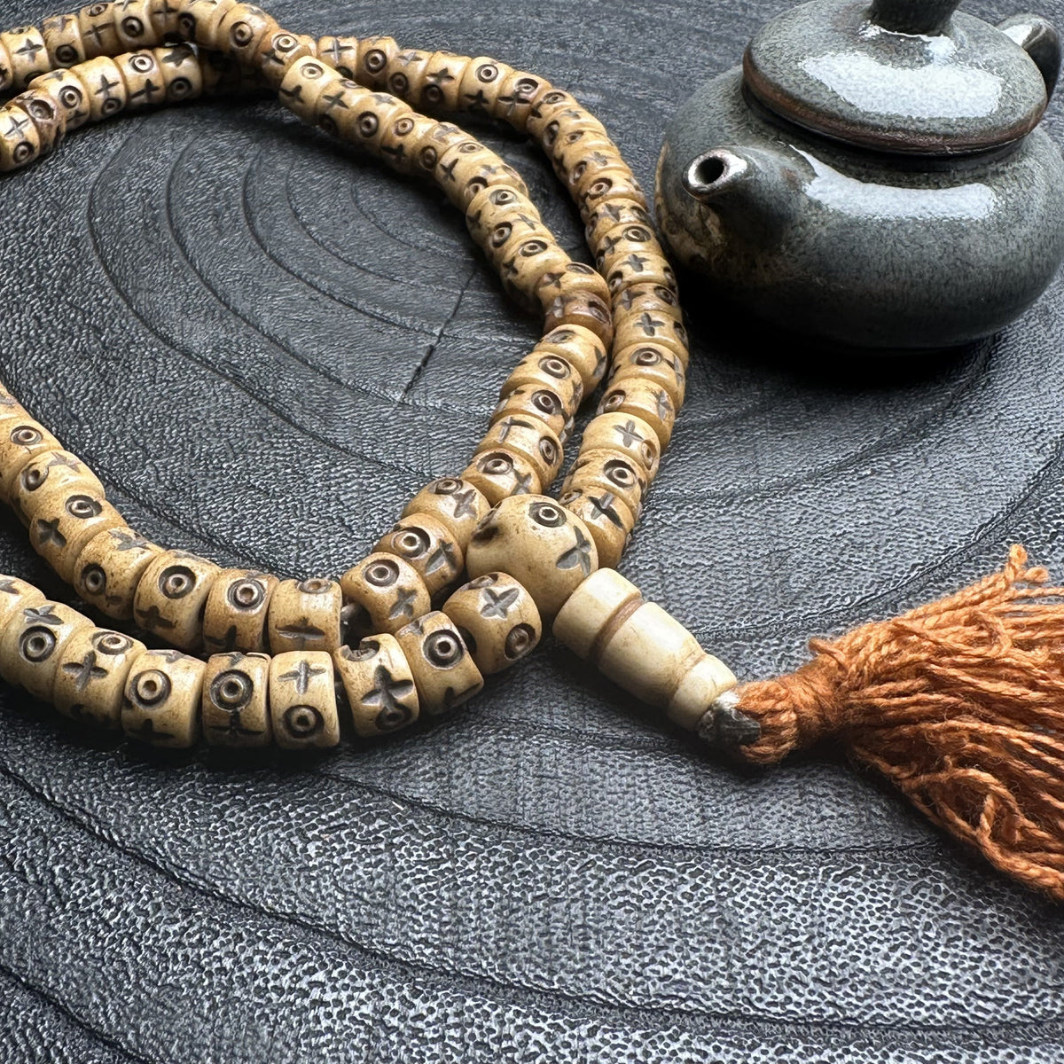 Sun & Vajra Yak Bone Mala